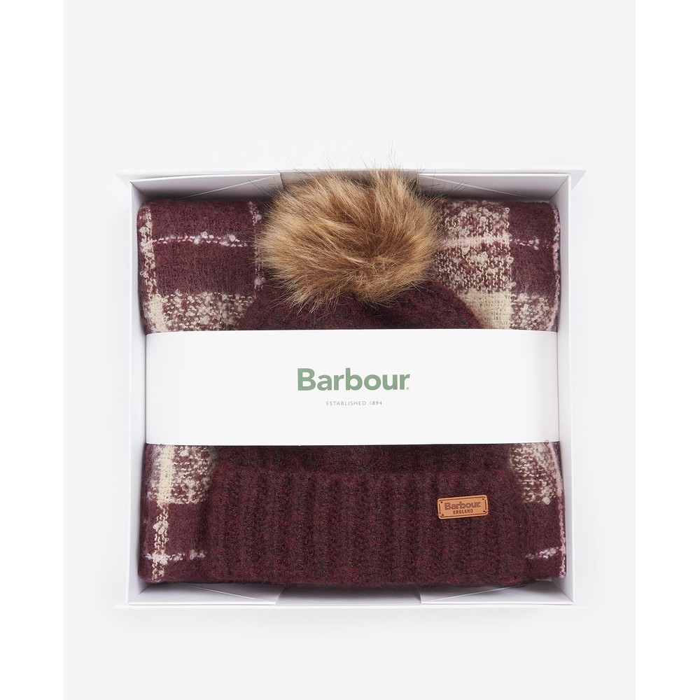 Saltburn Beanie and Scarf Set Cabernet