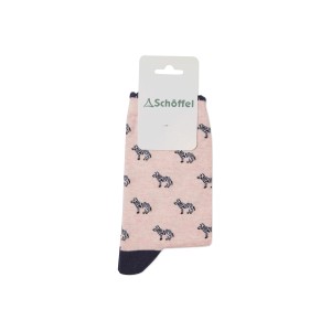 Schoffel Ladies Single Cotton Sock Pink Zebra