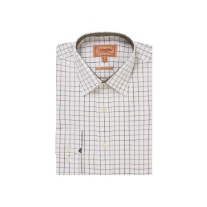 Schoffel Burnham Tattersall Classic Shirt Dark Olive