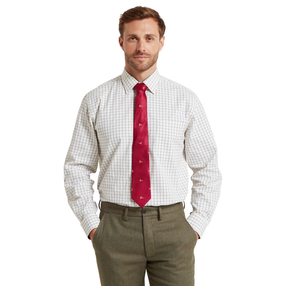 Burnham Tattersall Classic Shirt Dark Olive