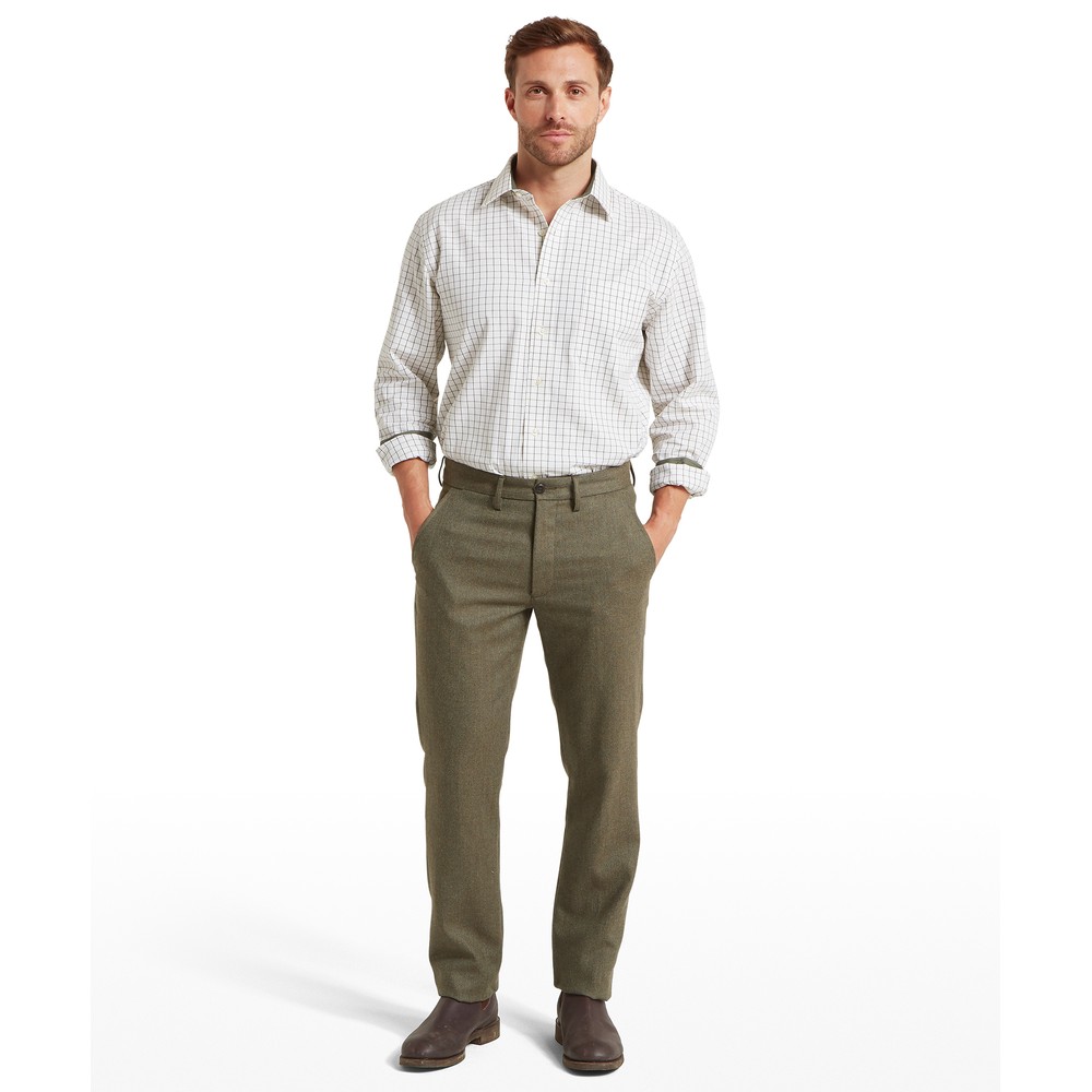 Burnham Tattersall Classic Shirt Dark Olive