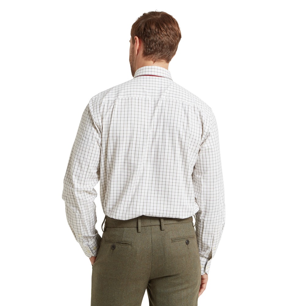 Burnham Tattersall Classic Shirt Dark Olive