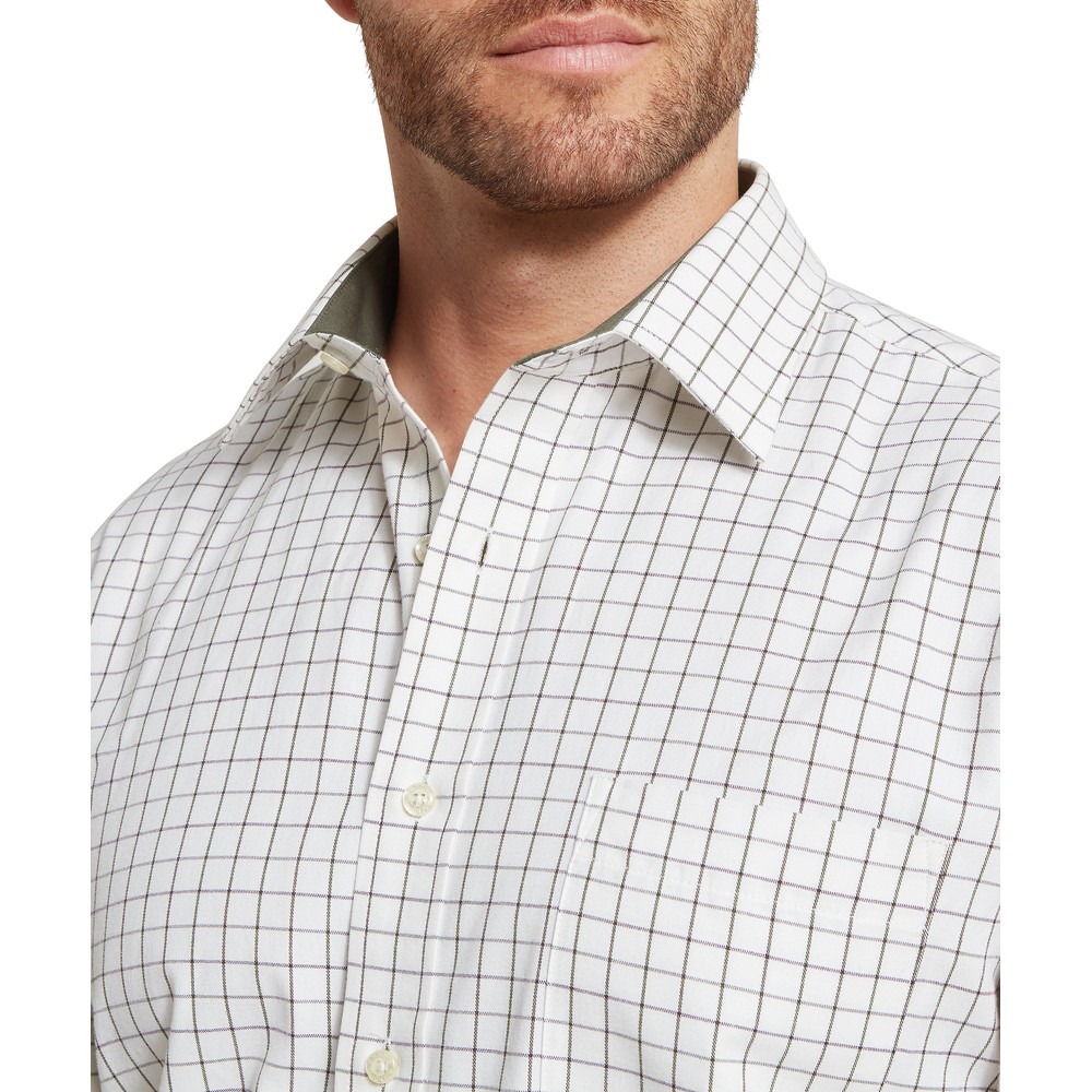 Burnham Tattersall Classic Shirt Dark Olive