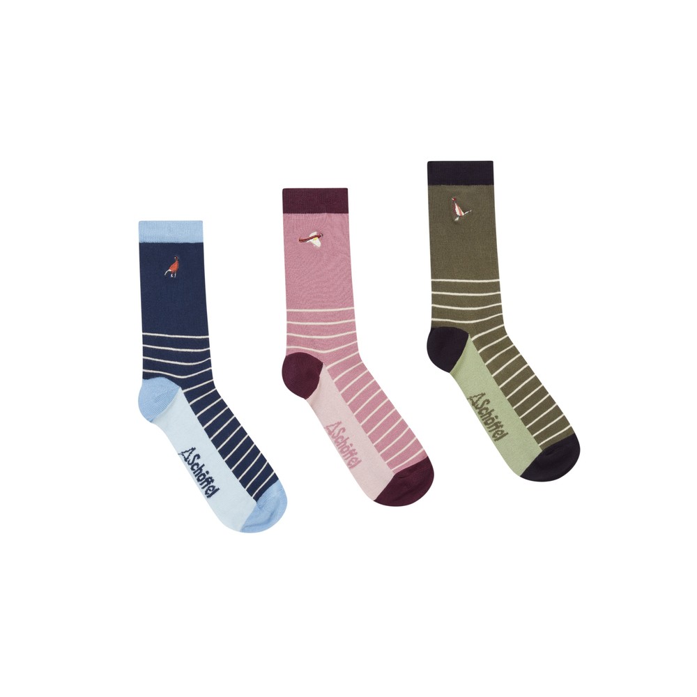 Ladies Bamboo Sock (Box of 3) Pheasant Mix