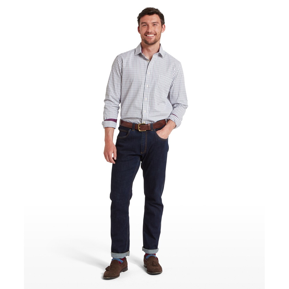 Milton Tailored Shirt Plum/Botanical Green
