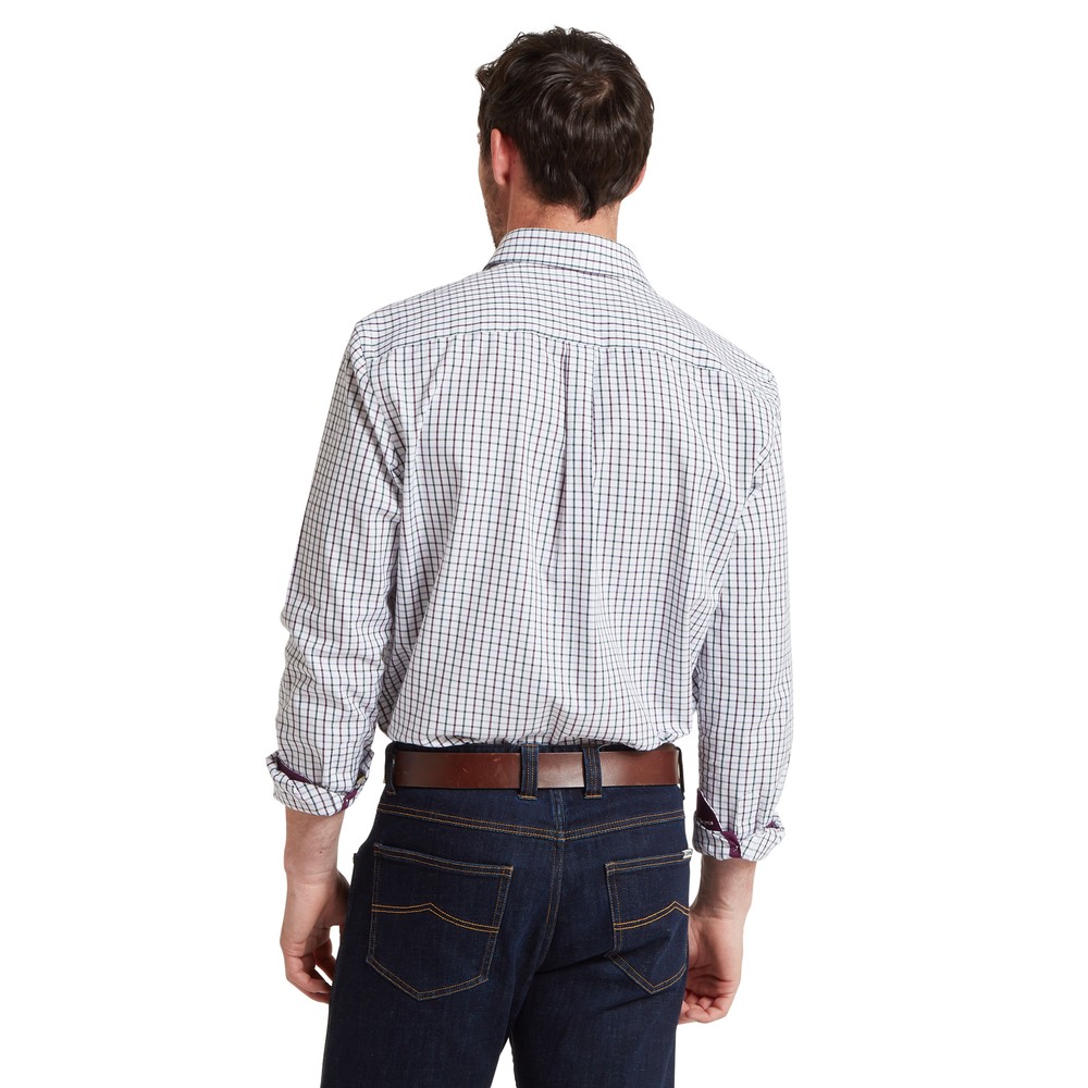 Milton Tailored Shirt Plum/Botanical Green