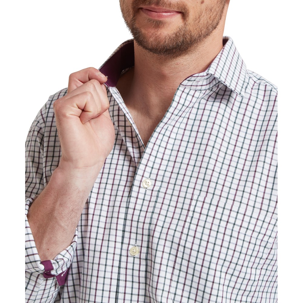 Milton Tailored Shirt Plum/Botanical Green