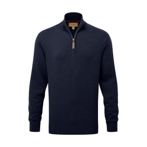 Schoffel Calton Cotton Cashmere 1/4 Zip Jumper Navy
