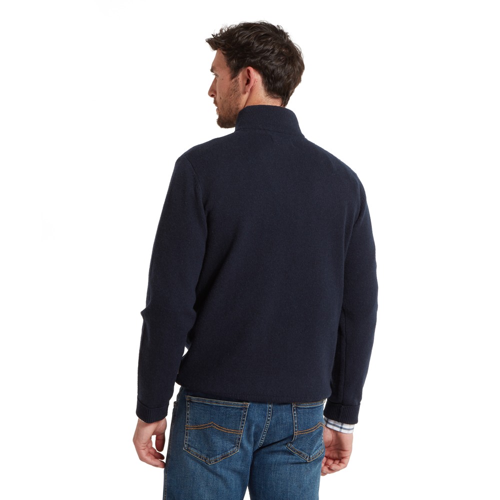 Calton Cotton Cashmere 1/4 Zip Jumper Navy