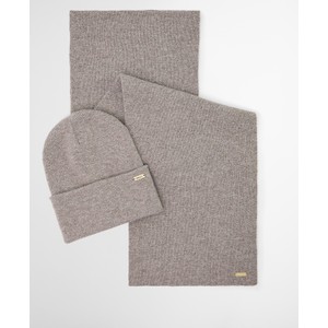 Barbour Winona Beanie and Scarf Set Taupe