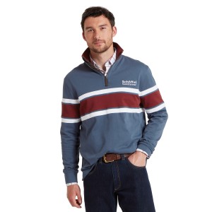 Schoffel Exmouth Heritage 1/4 Zip Jumper Oxford Navy