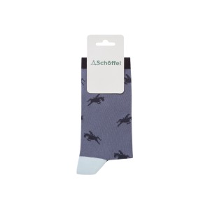 Schoffel Ladies Single Cotton Sock Navy Horse
