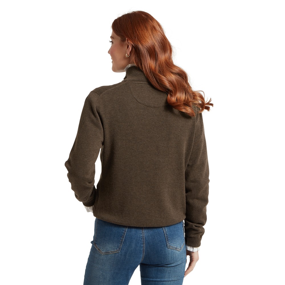 Polperro 1/4 Zip Jumper Chocolate