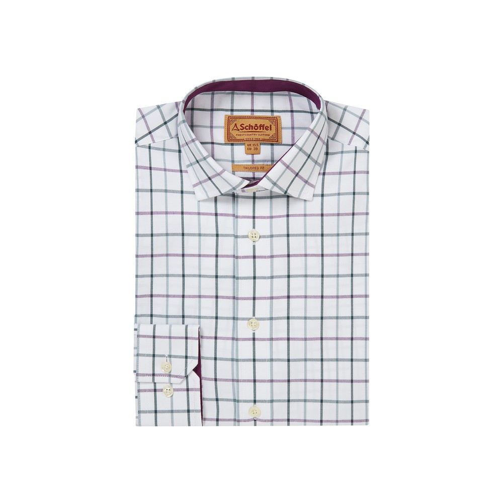 Baconsthorpe Shirt Deep Purple Check