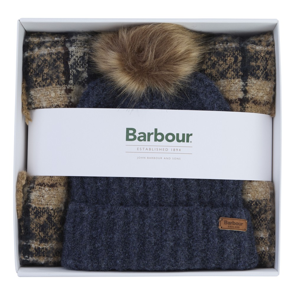 Saltburn Beanie and Scarf Set Birchwood Tartan 