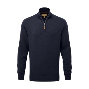 Schoffel Calton Cotton Cashmere 1/4 Zip Jumper Navy