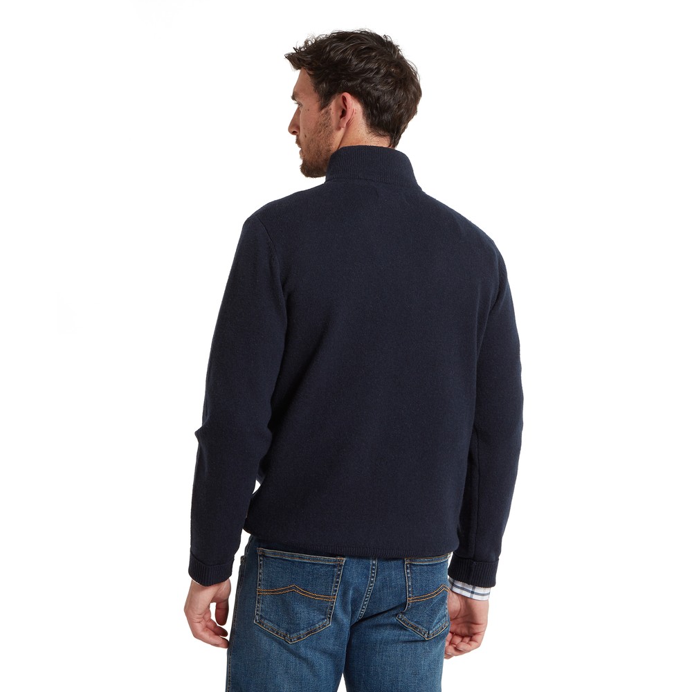 Calton Cotton Cashmere 1/4 Zip Jumper Navy
