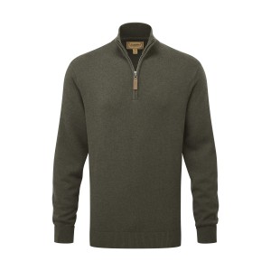 Schoffel Calton Cotton Cashmere 1/4 Zip Jumper Loden Green