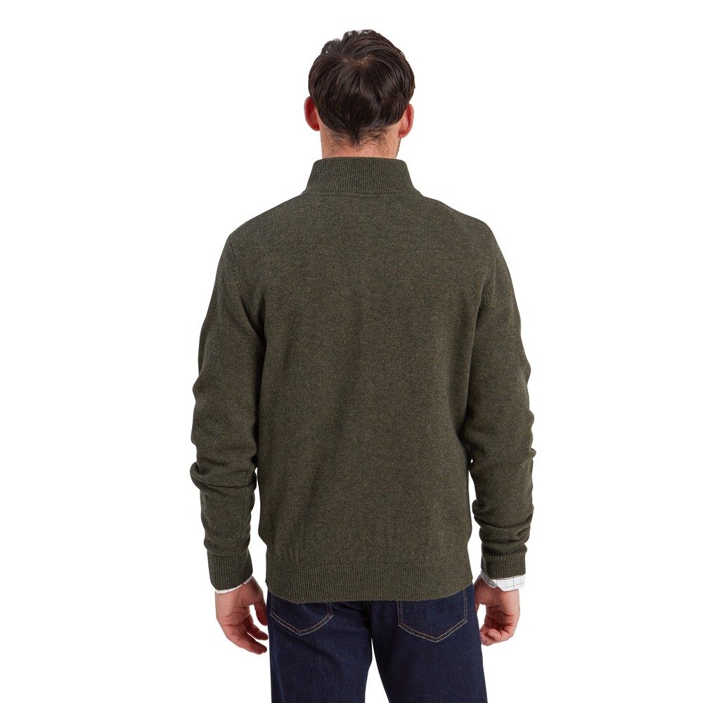 Calton Cotton Cashmere 1/4 Zip Jumper Loden Green