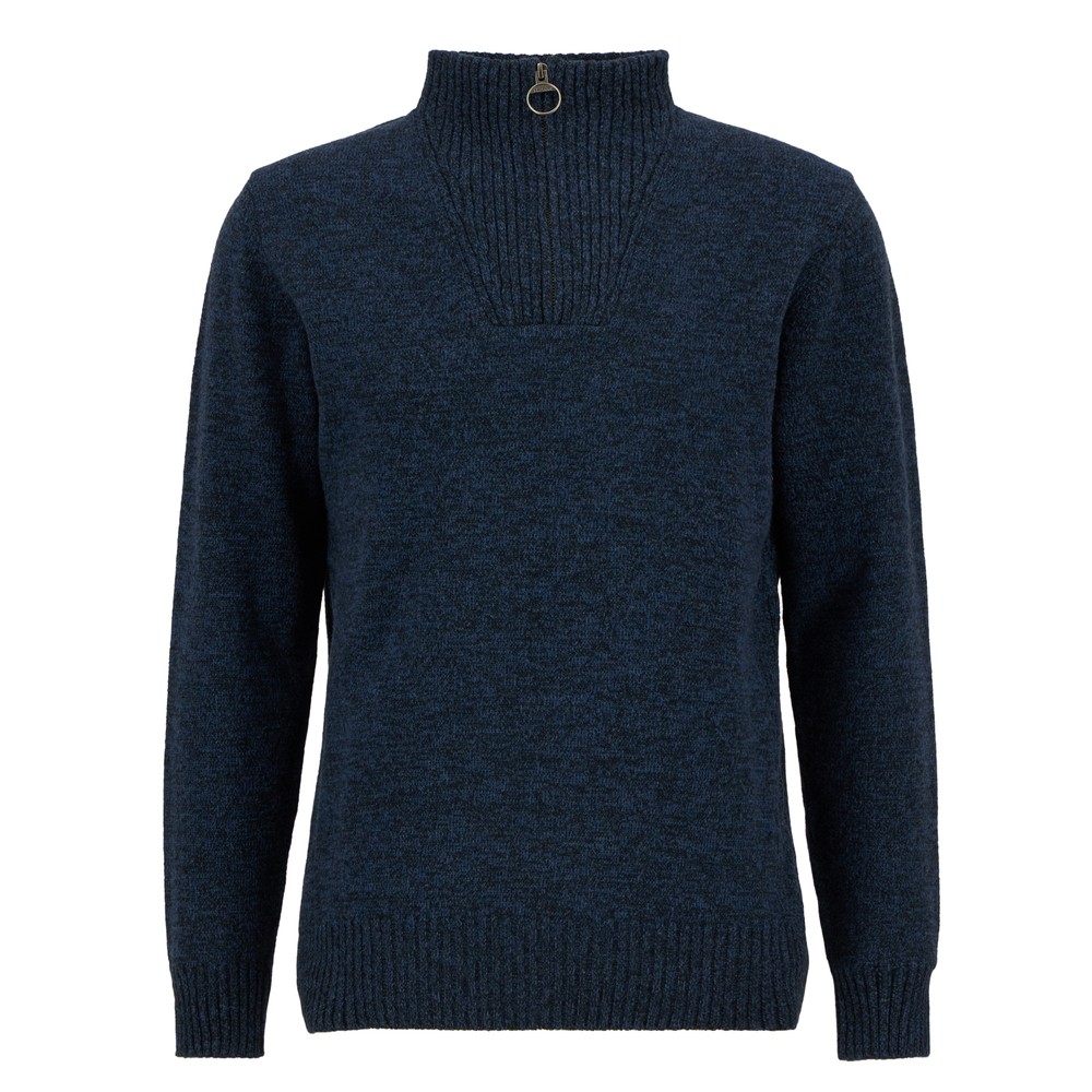 Essential Lambswool Half Zip Jumper Navy Mix