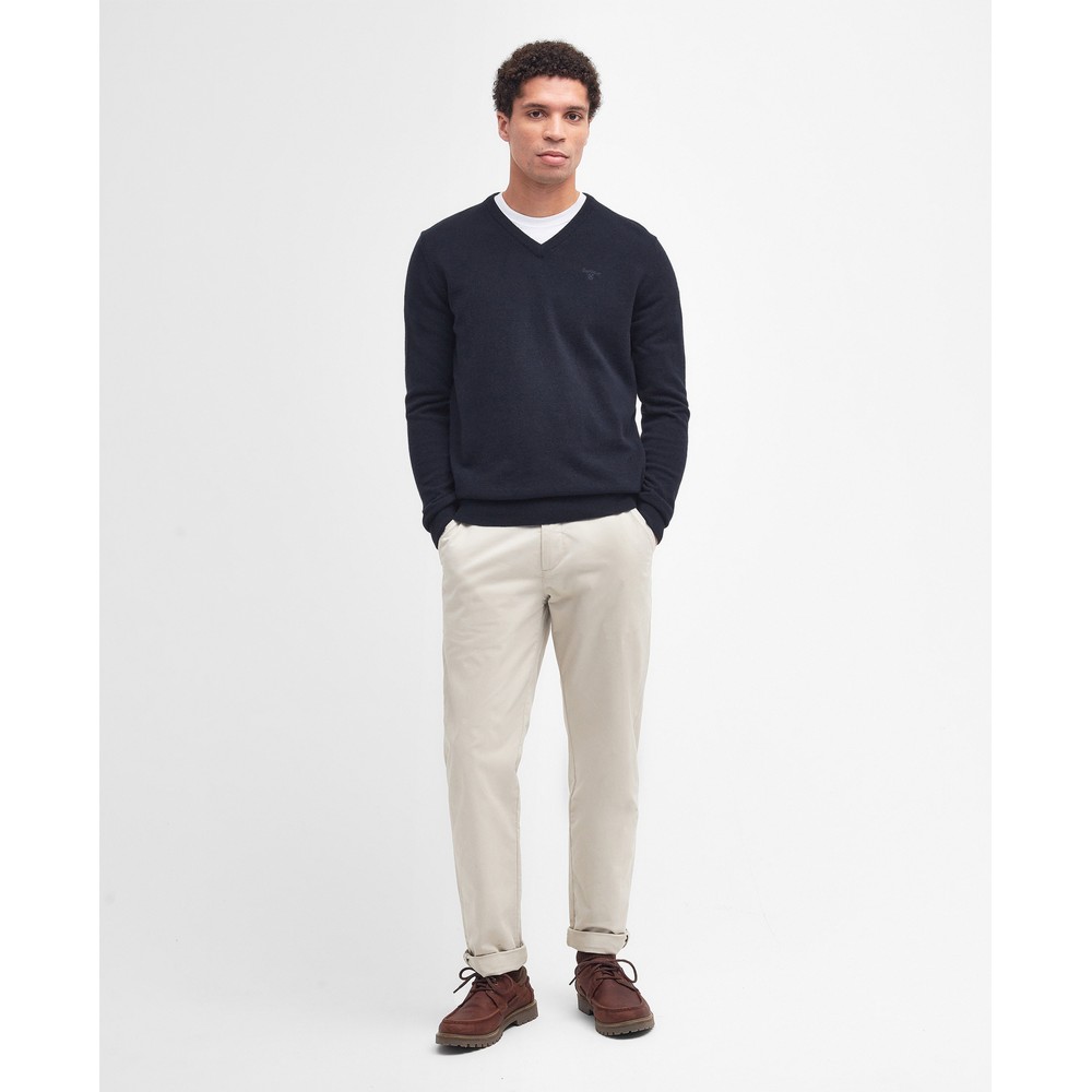 Lambswool V Neck Jumper Navy